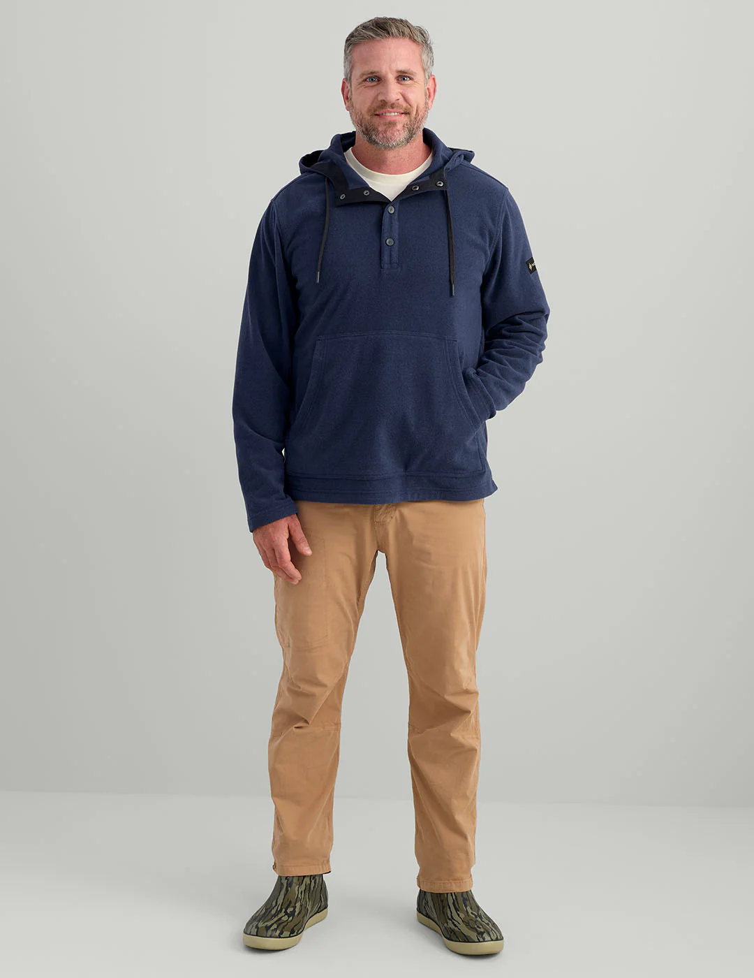 Still Trad Snap Fleece Hoodie - Image 3