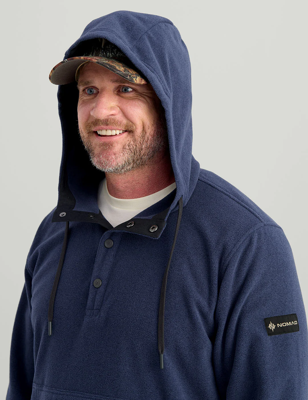 Still Trad Snap Fleece Hoodie - Image 4