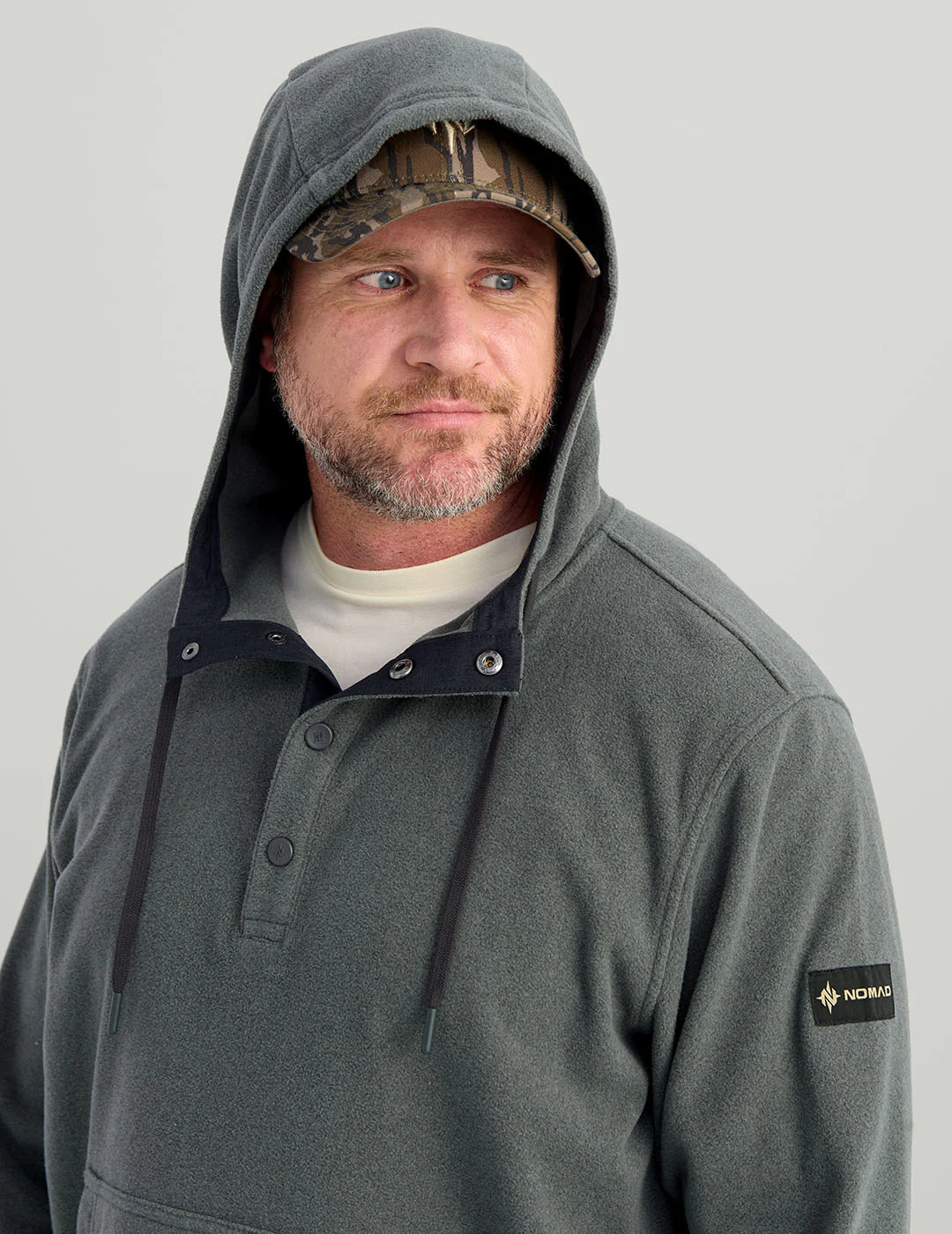 Still Trad Snap Fleece Hoodie - Image 4
